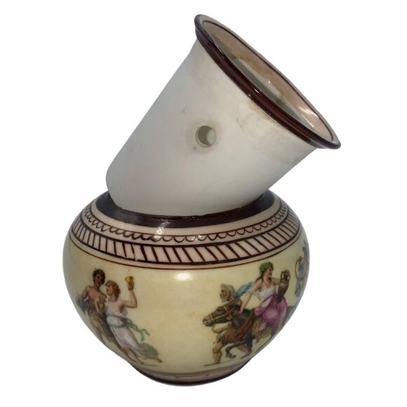 Vintage Ceramic Vase With Removable Insert European Style Intricate Classical Sc - Picture 2 of 8